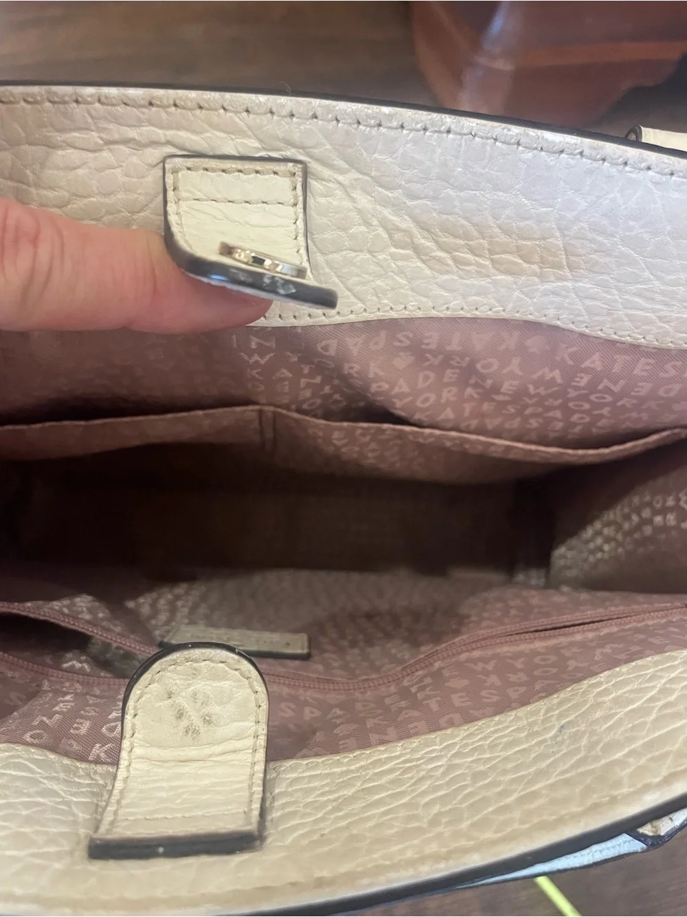 Kate Spade Cream Perforated Leather Tote Bag
